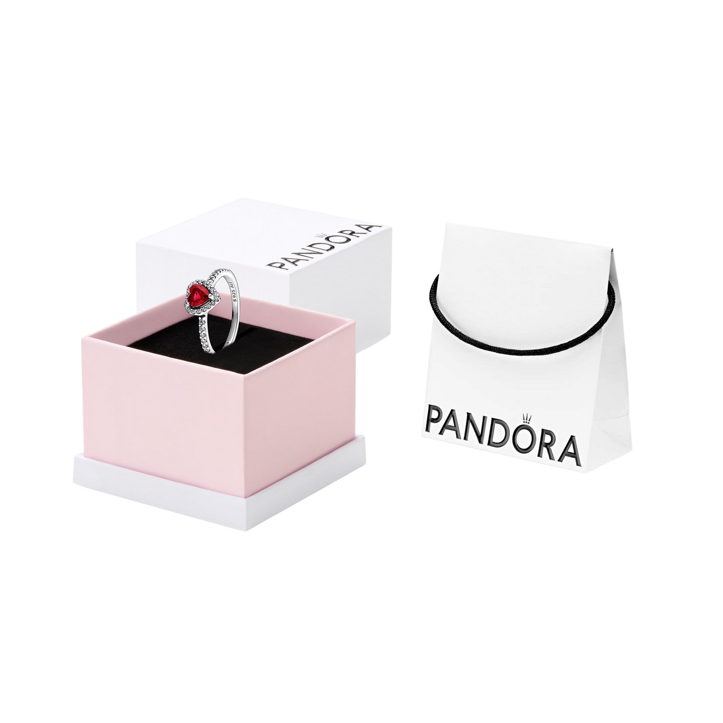 Anillo Corazón Elevado Rojo