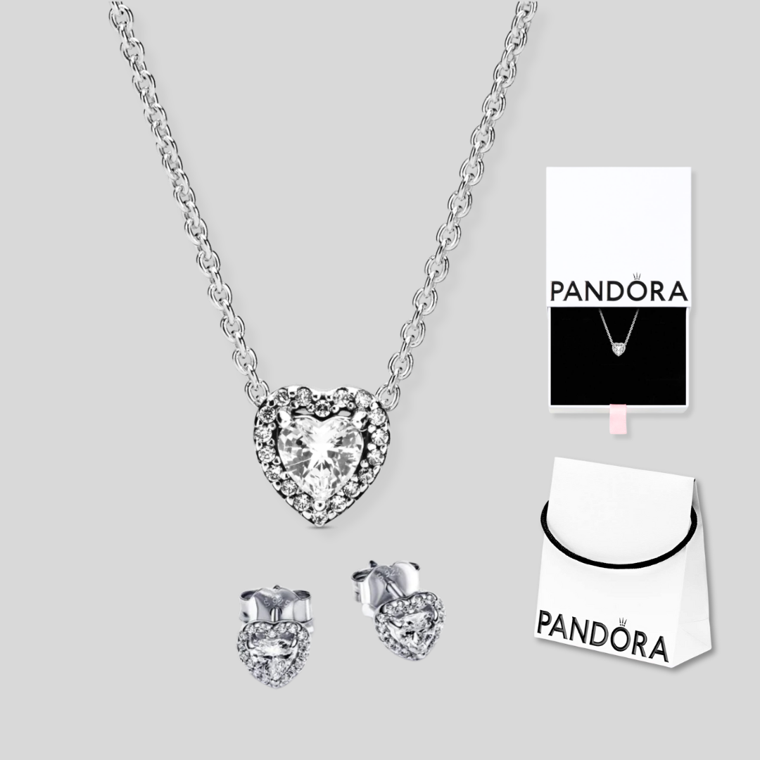 Set de collar y aretes corazón