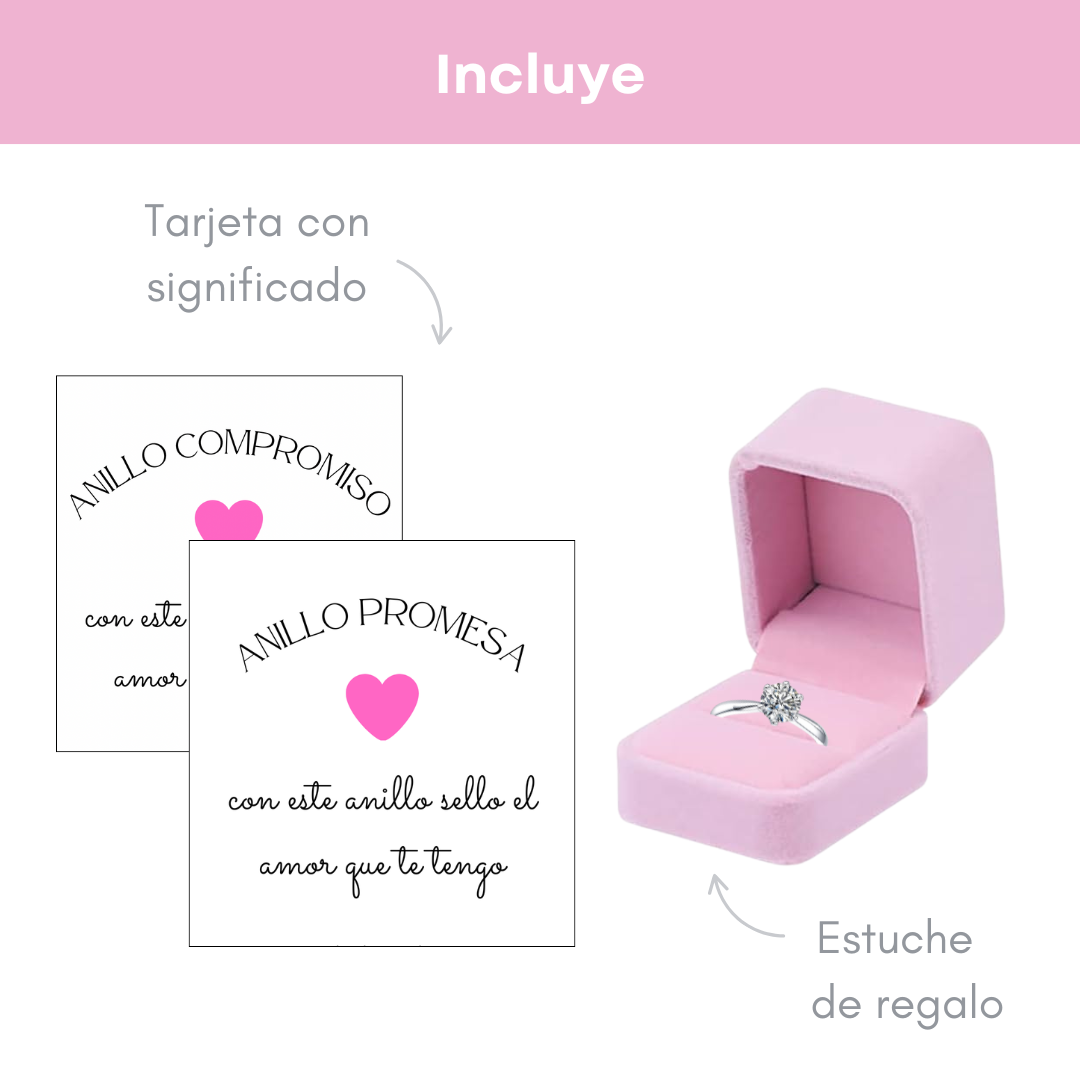 Anillo Solitario Zirconia Ajustable