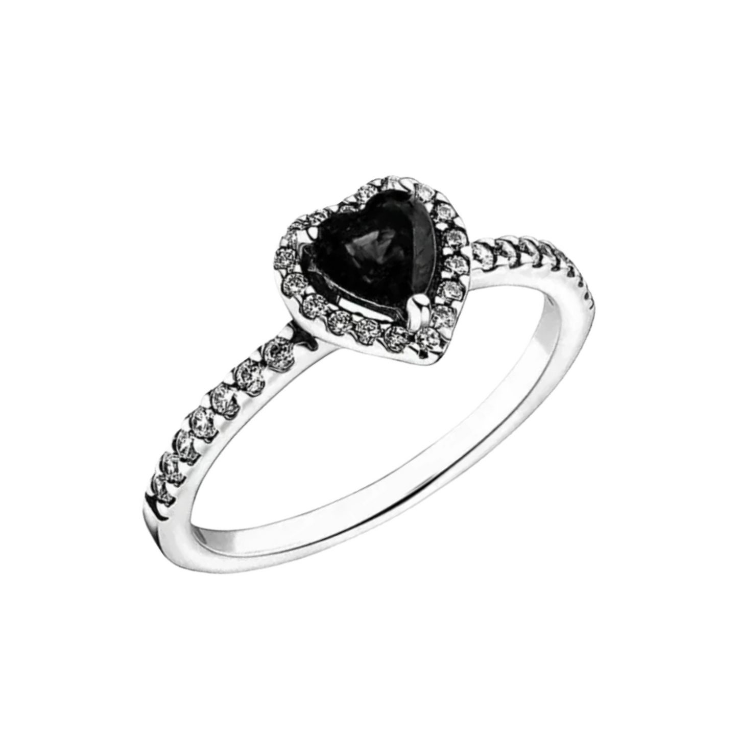 Anillo Corazón Elevado Negro