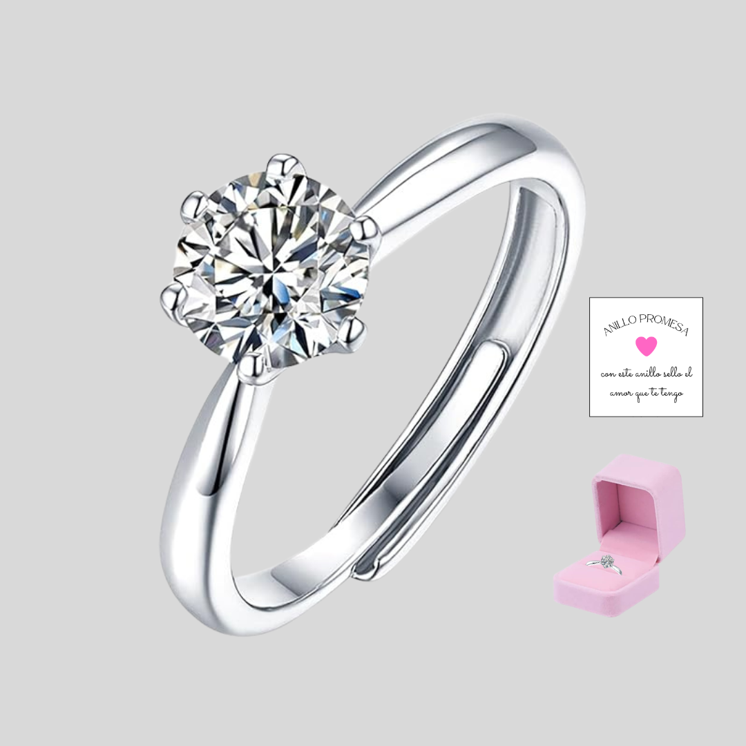 Anillo Solitario Zirconia Ajustable
